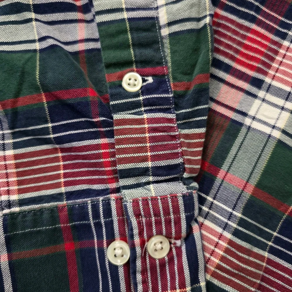 Ralph Lauren Classic Fit Plaid Button Down Shirt Mens 15 32/33 Red Green Tartan